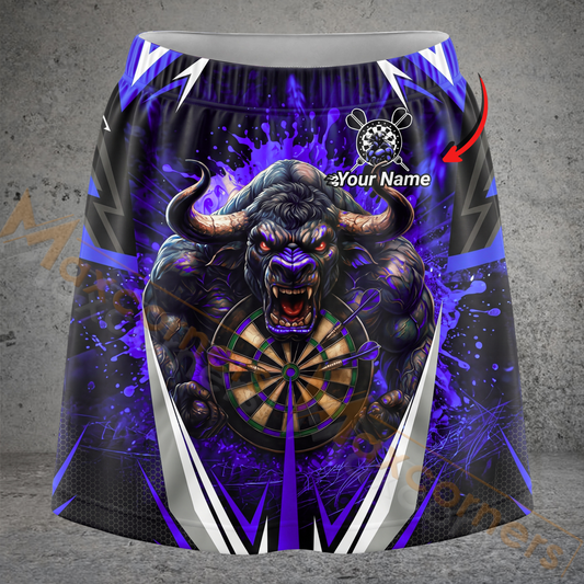 Maxcorners Darts Angry Bull Dartboard Personalized 3D Skirts With Shorts