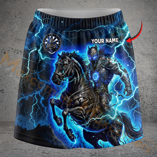 Maxcorners Darts Lightning Dark Knight Horse Personalized 3D Skirts With Shorts