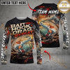 Maxcorners Fishing Bait Hook Drag Repeat Custom Name & Team Name 3D Shirts
