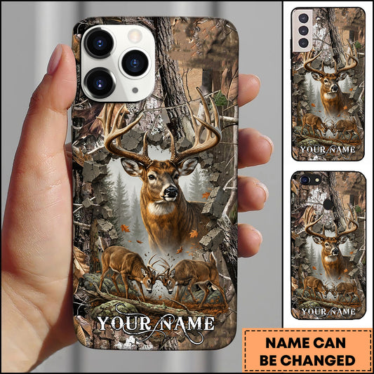 Maxcorners Hunting Whitetail Deer Forest Wall Break Personalized 3D Phone Case
