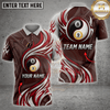 Maxcorners Yin Yang Eight Ball Abstract Ribbon Pool Apparel Multicolor Customized Name, Team Name 3D Shirts