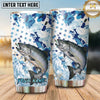 Maxcorners Fishing Tumbler Blue Camo Star Pattern Design Personalized Name Tumbler (13 Species)