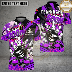 Maxcorners Bowling Angry Ball vs Screaming Pins Multicolor Customized Name, Team Name 3D Shirts