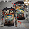 Maxcorners Fishing Bait Hook Drag Repeat Custom Name & Team Name 3D Shirts