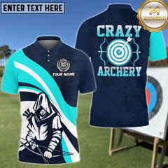 Maxcorners Crazy Archer Personalized Name 3D Shirt