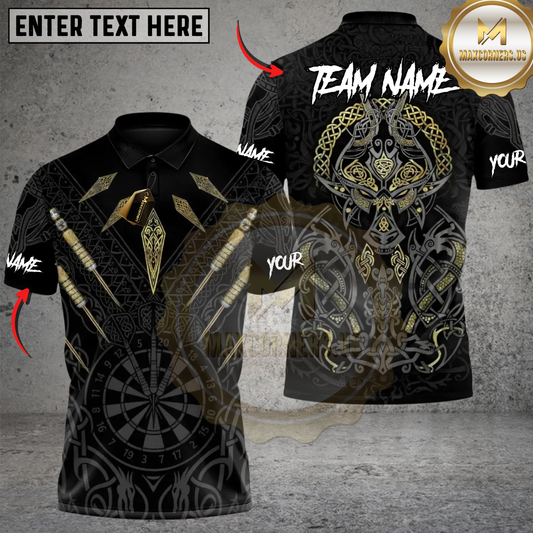 Maxcorners Darts Nordic Valkyrie Multicolor Customized Name, Team Name 3D Shirts