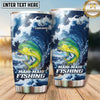 Maxcorners Fishing Tumbler Dramatic Ocean Wave Design Personalized Name Tumbler (13 Species)