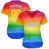 Maxcorners Custom Rainbow For Pride Month Love Is Love LGBT Authentic Baseball Jersey LM2605