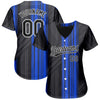 Maxcorners Custom Royal Black-White 3D Pattern Design Authentic Baseball Jersey LM2605