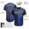 Maxcorners Custom Royal Black-White 3D Pattern Design Authentic Baseball Jersey LM2605