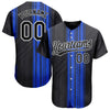 Maxcorners Custom Royal Black-White 3D Pattern Design Authentic Baseball Jersey LM2605