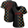 Maxcorners Custom Rainbow For Pride Month Love Is Love LGBT 3D Authentic Baseball Jersey LM2605