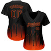 Maxcorners Custom Black Orange 3D Philadelphia City Edition Fade Fashion Authentic Baseball Jersey LM2605