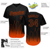 Maxcorners Custom Black Orange 3D Philadelphia City Edition Fade Fashion Authentic Baseball Jersey LM2605