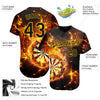 Maxcorners Custom Black Gold 3D Pattern Design Flame Dart Board Authentic Baseball Jersey LM2605