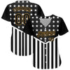 Maxcorners Custom Navy Red-Royal 3D American Flag Premium Baseball Jersey LM0210