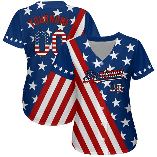 Maxcorners Custom Camo Vintage USA Flag-City Cream Premium Salute To Service Baseball Jersey LM0210