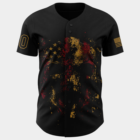 Maxcorners Custom Black Vintage USA Flag-Cream Line Premium Baseball Jersey LM0210