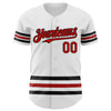 Maxcorners Custom White Red-Black Line Authentic Baseball Jersey LM2605
