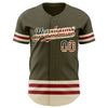 Maxcorners Custom Royal Red-White 3D American Flag Patriotic Premium Baseball Jersey LM0210