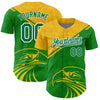 Maxcorners Custom Yellow Kelly Green-White 3D Pattern Design Animal Eagle Authentic Baseball Jersey LM2605