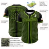 Maxcorners Custom Black Neon Green 3D Pattern Design Diagonal Stripes Authentic Baseball Jersey LM2605