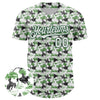 Maxcorners Custom White Green 3D Pattern Design Rodeo Cowboy Authentic Baseball Jersey LM2605