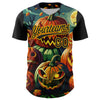Maxcorners Custom Black Gold 3D Halloween Authentic Baseball Jersey LM2605