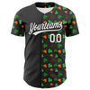 Maxcorners Custom Black Green-Bay Orange 3D St. Patrick's Day Shamrock Authentic Baseball Jersey LM2605