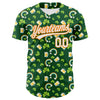 Maxcorners Custom Green White-Bay Orange 3D St. Patrick's Day Shamrock Beer Authentic Baseball Jersey LM2605