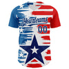 Maxcorners Custom Black Royal Red-White 3D Patriotic American Flag Premium Baseball Jerseys LM0210