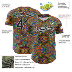 Maxcorners Custom Gold Black-White 3D Pattern Design Burner Costumes Trippy Premium Baseball Jersey LM0210