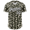 Maxcorners Custom Cream White-Black 3D Pattern Design Rave Party Animal Leopard Print Premium Baseball Jersey LM0210