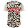 Maxcorners Custom Cream Red-White 3D Pattern Design Rave Party Animal Leopard Print Premium Baseball Jersey LM0210