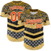 Maxcorners Custom Yellow Orange Black-White 3D Pattern Design Burner Costumes Tribal Premium Baseball Jersey LM0210