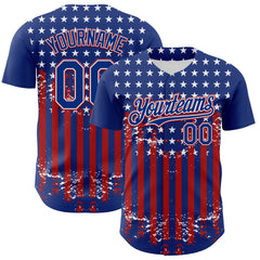 Maxcorners Custom Black USA Flag-White 3D Retro American Flag Premium Baseball Jersey LM0210
