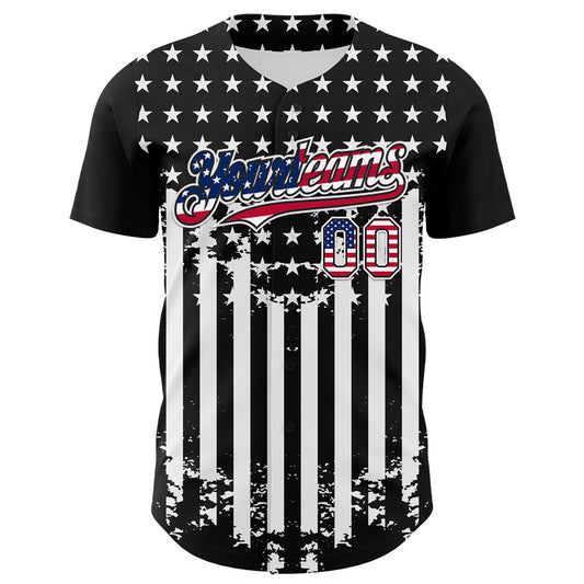 Maxcorners Custom Royal Vintage USA Flag Old Gold-Red 3D American Flag America-Inspired Stars Premium Baseball Jersey LM0210
