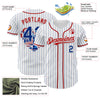 Maxcorners Custom White Black Pinstripe Royal-Red 3D American Flag National Symbols Premium Baseball Jersey LM0210
