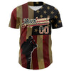 Maxcorners Custom White Royal-Red 3D American Flag Independence Day National Symbols Premium Baseball Jersey LM0210