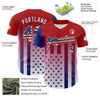 Maxcorners Custom Navy Star Red-White 3D American Flag Premium Baseball Jersey LM0210