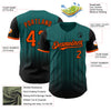 Maxcorners Custom Teal Orange-Black 3D Pattern Design Gradient Geometric Shape Premium Baseball Jersey LM0210