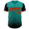 Maxcorners Custom Aqua Orange-Black 3D Pattern Design Gradient Geometric Shape Premium Baseball Jersey LM0210
