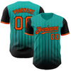 Maxcorners Custom Aqua Orange-Black 3D Pattern Design Gradient Geometric Shape Premium Baseball Jersey LM0210