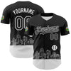 Maxcorners Custom Black White 3D Urban City Edition Sports Premium Baseball Jersey LM0210