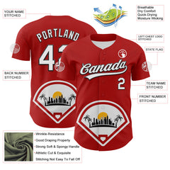 Maxcorners Custom Red White Gray Yellow-Black 3D Urban City Edition Sports Premium Baseball Jersey LM0210