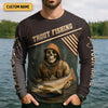 Maxcorners Mine's So Big I Have To Use Two Hands SPF Shirts, Trout Fishing Shirts, Fishing Shirts For Men, Funny Fisherman Gift