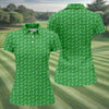 Maxcorners Funny Id Tap That Golf Ball Pattern Golf Shirt, Womens Golf Tops, Golf Polo For Women LM1507