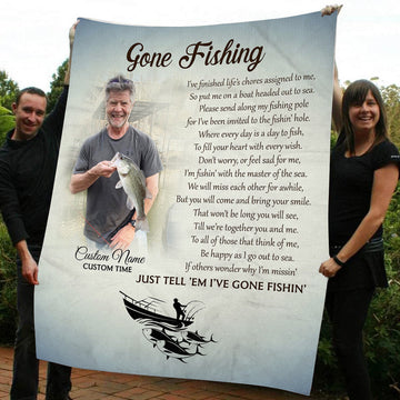Maxcorners In Loving Memory of Fisherman in Heaven Customized Name And Picture 3D Quilt - Blanket