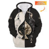 Maxcorners Custom Poker Shirt, Skull Spade Card Tee Black White Casino Style Gifts Poker PlayerLM1009