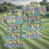 Maxcorners Pastel Easter Bunny Leopard Print Polo Shirt, Women’s Golf Apparel, Hawaiian Golf Shirt, Printed Golf Shirt LM1507